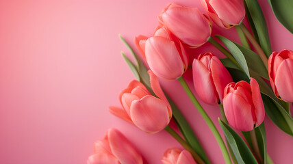 Kartka z życzeniami na międzynarodowy dzień kobiet. Kobieta i tulipany.