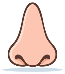 Fototapeta premium Human Nose Cartoon Illustration Featuring Anatomy Details and Facial Feature Aesthetics