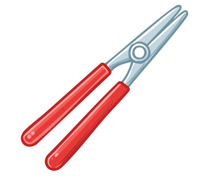 Close up of piler with a red handle, repair tool, construction tool, workshop tool, household tool