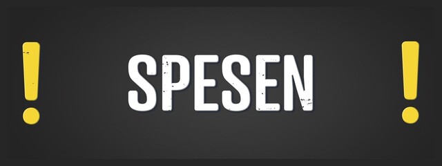 Spesen (Expenses) - A blackboard illustration with white text. © lhphotos