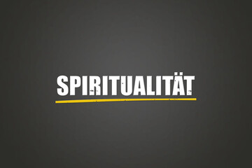 Spiritualitaet (Spirituality) - A blackboard with white text.