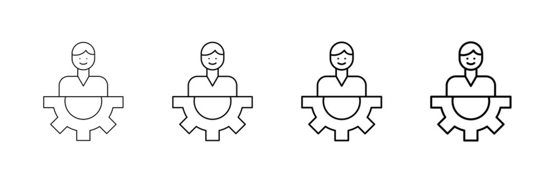 Child Sponsorship Icons Vector Set In Different Stroke Line Style