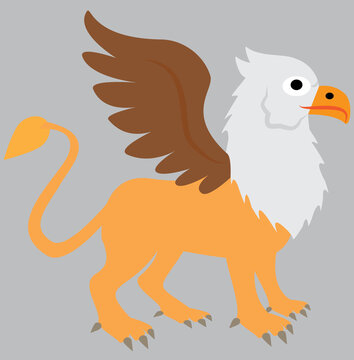 A vector art of a mythical creature which is half eagle and half lion, the griffin. It symbolizes power, majesty and guardianship.