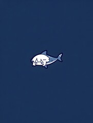 shark in the blue background, generation AI 