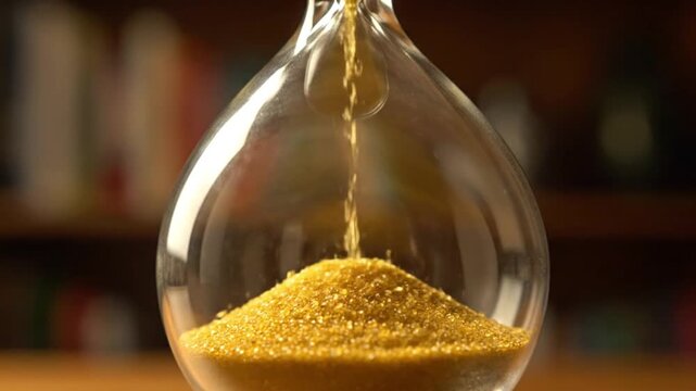 Time flow concept with ai generated sand timer in a cozy room generative ai artistic representation captivating viewpoint