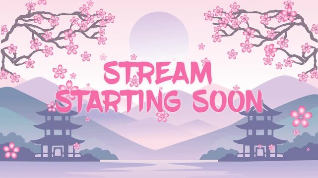 Stream Starting Soon Animated Sakura Temple Scene