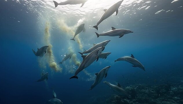 The spinner dolphin (Stenella longirostris) produce waste, they play a vital role, recycling nutrients from the deep up to the surface

