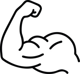 Obraz premium Flexed bicep with smiling face emoticon