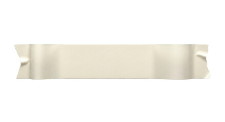Blank soft creased tape strip mockup, gentle folds, horizontal layout, used appearance, isolated on white background,