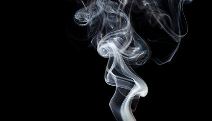 Wispy Tendrils Of Grey Smoke Curl And Dissipate Against A Stark Black Background Still Smoke