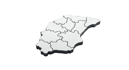 Obraz premium 3D Map of Galicia with Provincial Divisions