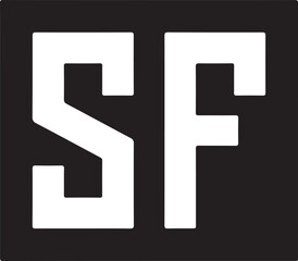 Fototapeta premium Letters sf monogram logo template for corporate branding or minimalist web profile icon dark style