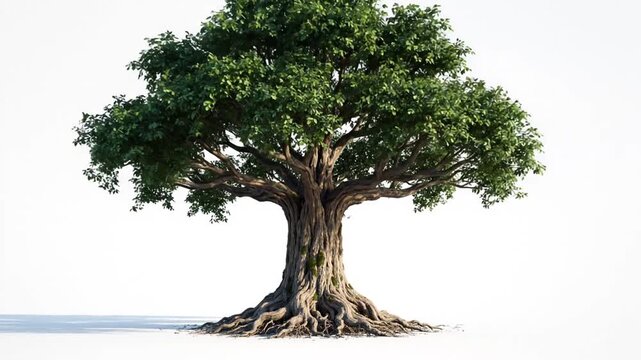 The cycle of life showcases the growth of a tree from a small sprout to its mature state