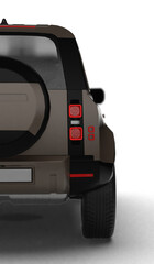 Brown Modern SUV Full Rear Right Half Section 3D Render