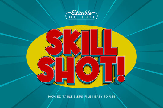Skill Shot Editable Text Effect - Retro Arcade Typography for Gaming Title and UI Design