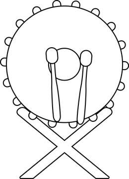 Beduk or islamic drum icon symbolizing Ramadan, Eid al-Fitr, and Eid al-Adha, perfect for Islamic culture and festival design assets