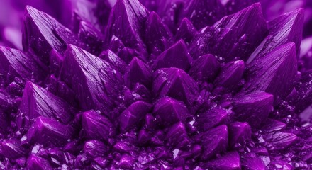 Fototapeta premium Extreme close-up of jagged crystalline structures revealing geological complexity, sharp focused detail, and vibrant purple coloration with deep texture, mineral, depth, abstract
