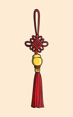 Obraz premium Lucky Chinese Hanging Talisman with Tassel