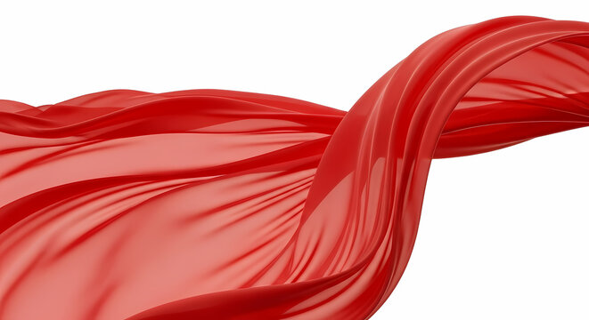 美しい赤い布が優雅に舞い上がる、鮮やかな色彩が目を引くイメージです。