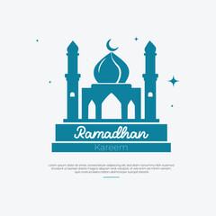 Beautiful Ramadan Kareem Design With Mosque and Islamic Ornament In Arabic Style With Beautiful Decoration and In Islamic Muslim