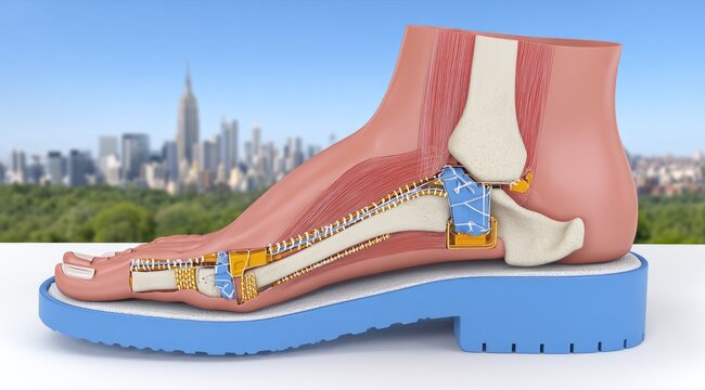 Foot Anatomy and Structure Illustration.