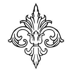 Fototapeta premium elegant medieval fleur-de-lis icon isolated on white background
