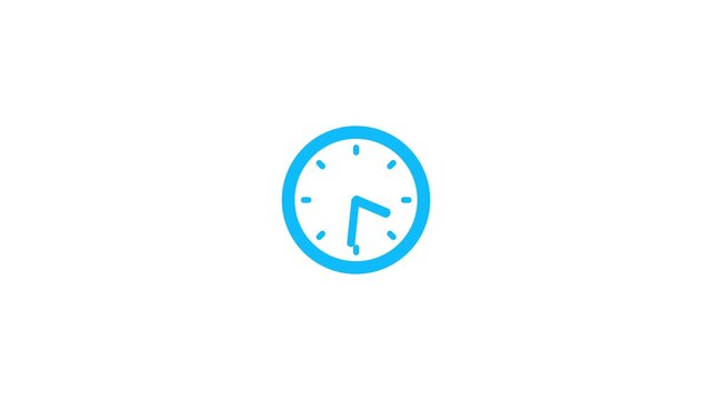 Time clock  icon animation. Time lapse clock animation. Stopwatch countdown clock timer.