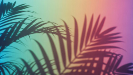 Obraz premium Silhouetted palm trees against a vibrant surreal background