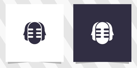 minimalist podcast logo design vector