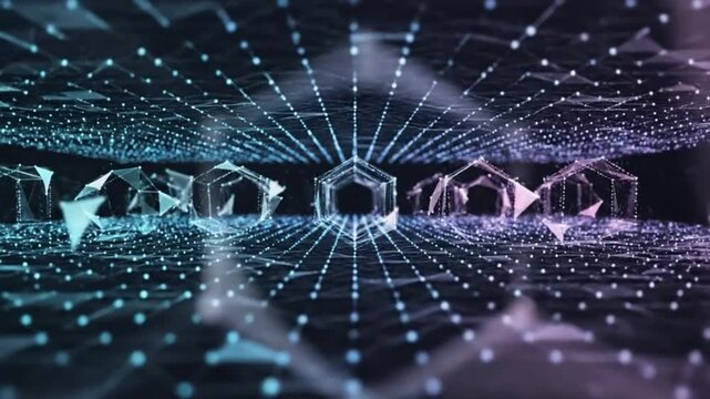 Dynamic Geometric Particles Pattern Tech Video Background