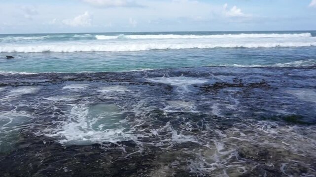waves breaking on the beach, Talpe beach, Sri Lanka