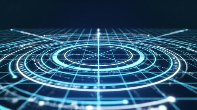 Clean Circle Grid Motion Technology Corporate Backdrop