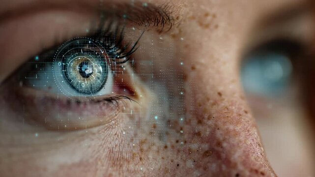 Futuristic Vision - Eye Tracking Technology and Digital Interface.