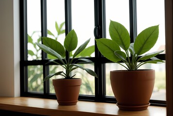 Fototapeta premium plant on the windowsill