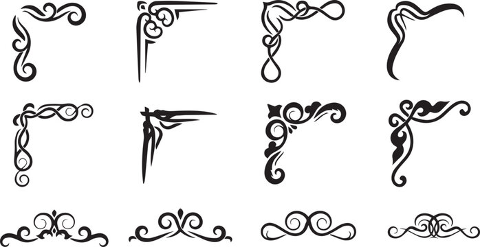 Cute vector floral border corners.