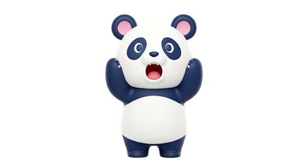Fototapeta premium Surprised 3D Cartoon Panda
