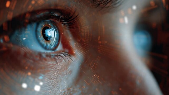 Futuristic Vision - A Close-Up on the Human Eye and Technology.