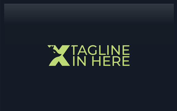 Word mark logo formed fox head silhouette symbol in letter x