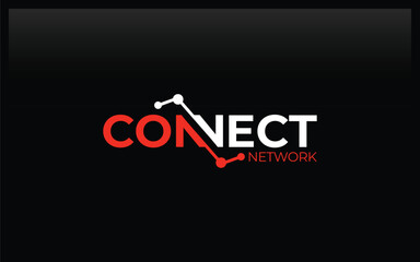 Obraz premium Word mark logo icon formed connection network symbol in letter N with red color