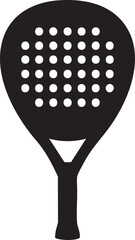 Padel Racket Black Vector Icon Isolated on Transparent Background Padel Tennis Sports Equipment Silhouette, Minimal Flat Monochrome Illustration for Game, Club, Fitness and Branding Design