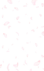 桜_手描き_桜吹雪_背景なし_縦