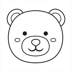 bear head outline vector. bear head coloring drawing