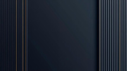 Luxury Navy Blue Background with Vertical Gold and Dark Stripes and Copy Space