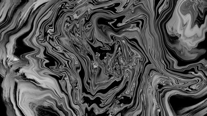 モノクロの流体マーブル抽象背景...
