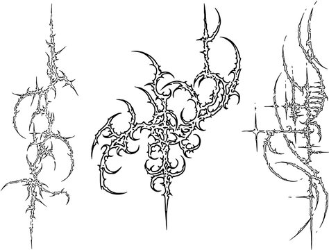 tribal cybersigilism tattoo design