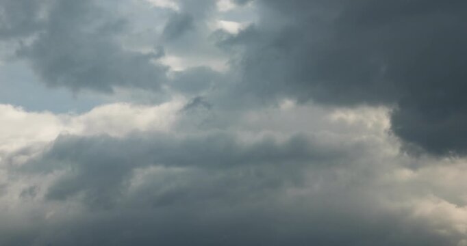 Timelapse of layers of storm clouds rolling in the sky