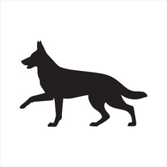 German Shepherd Funny Yoga Silhouette Vector, German Shepherd Dog Silhouette