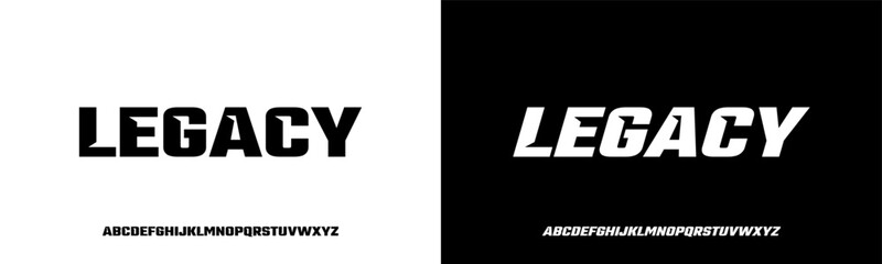 LEGACY FONT, Sport Modern Italic Alphabet Font. Typography urban style fonts for technology, digital, movie logo design. vector illustration © tumbasibuu