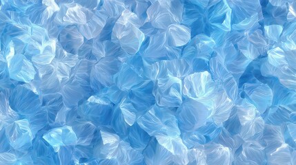 Obraz premium Close up Light Blue Ice Cubes Background with Sparkling Highlights and Icy Texture for Refreshment or Cold Theme in High Angle Shot