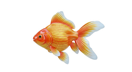 Orange Goldfish with Flowing Fins